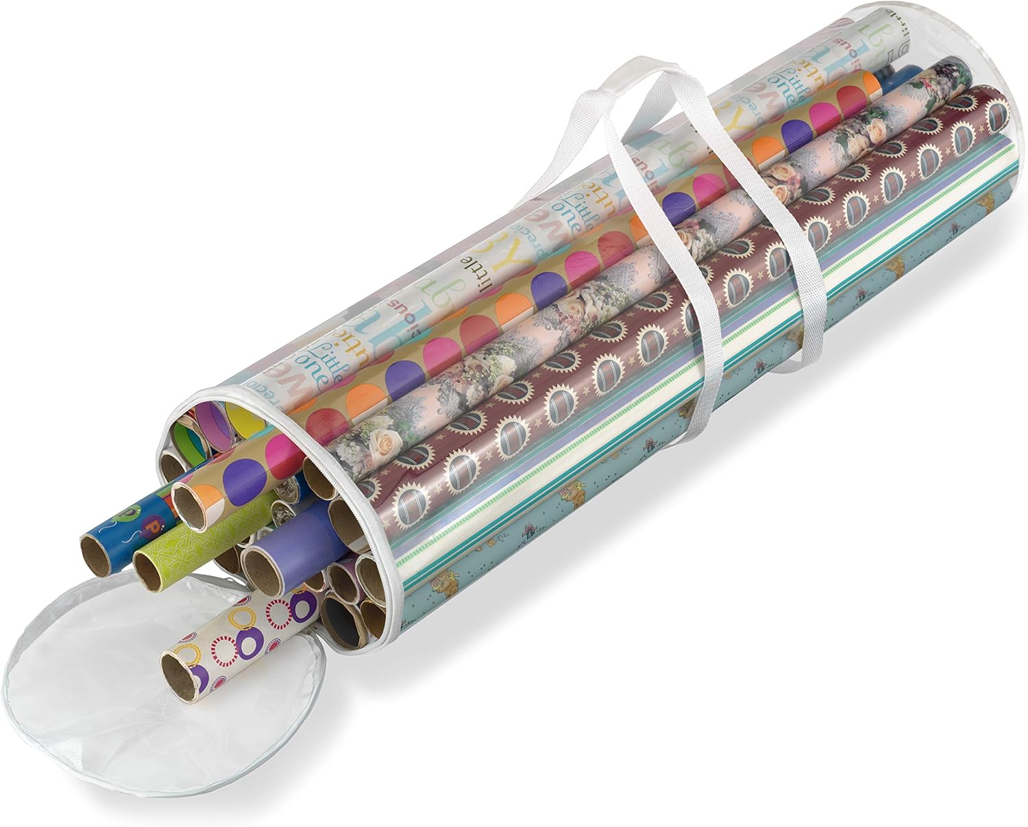 Whitmor 6044-4924 Clear Gift Wrap Organizer - Zippered Storage for 25 Rolls - Image 4